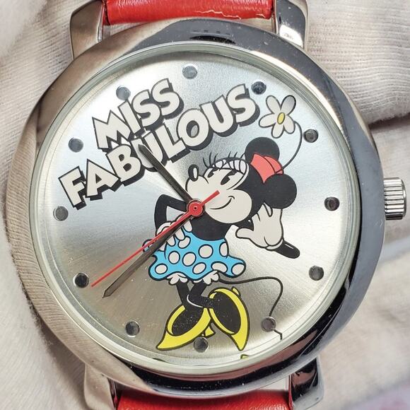 Disney Minnie Mouse Fabulous Red Watch NIP Leather-Like Band main image 7